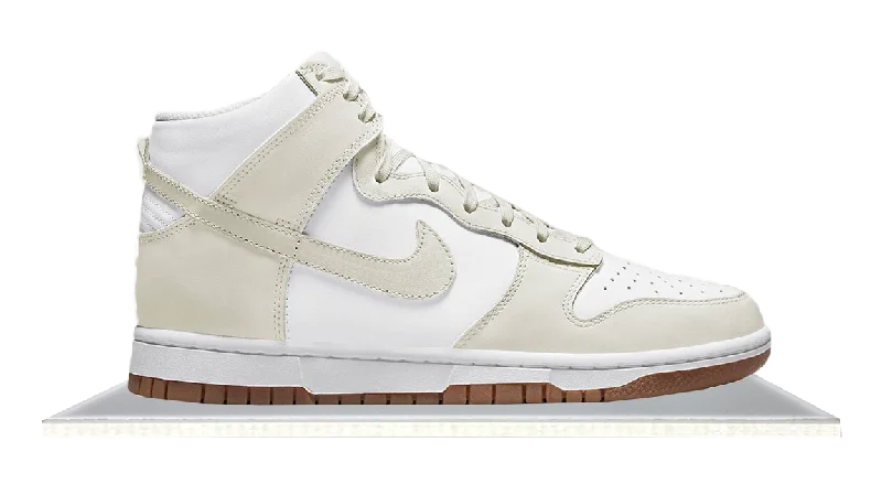 Men's high - top leather sneakers with a zip - up sideDunk High White Sail Gum