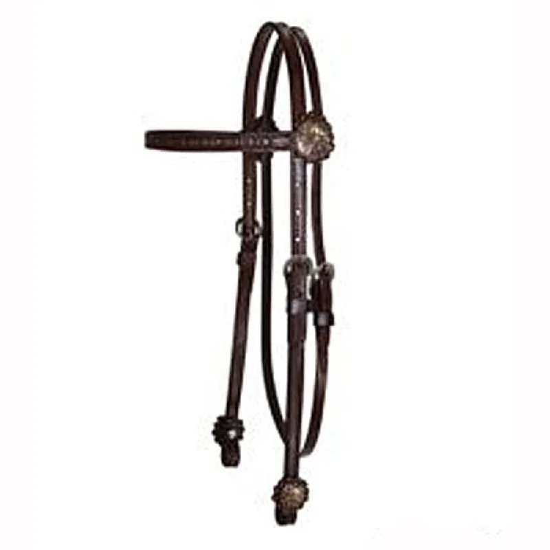 0125-6701 Circle Y Antique Copper 5/8 Inch Browband Headstall - Walnut