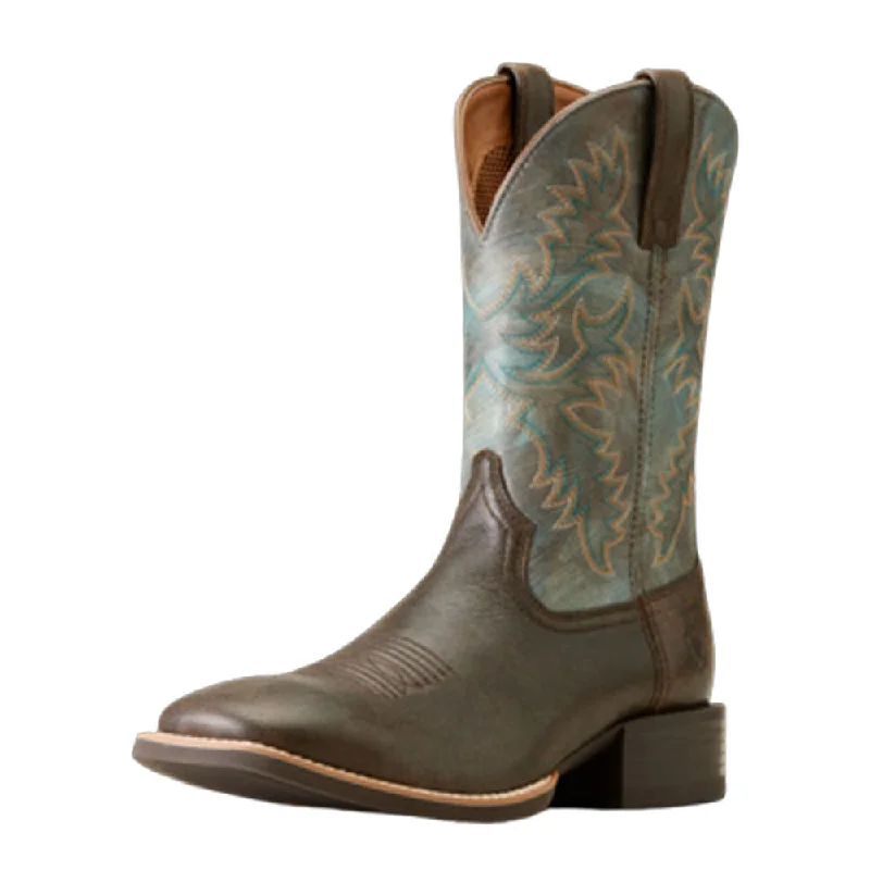 Men's western boots with a leather - wrapped heel and a smooth finish10044560 Ariat Men's Sport Latigo Western Boot - Chocolate Brown