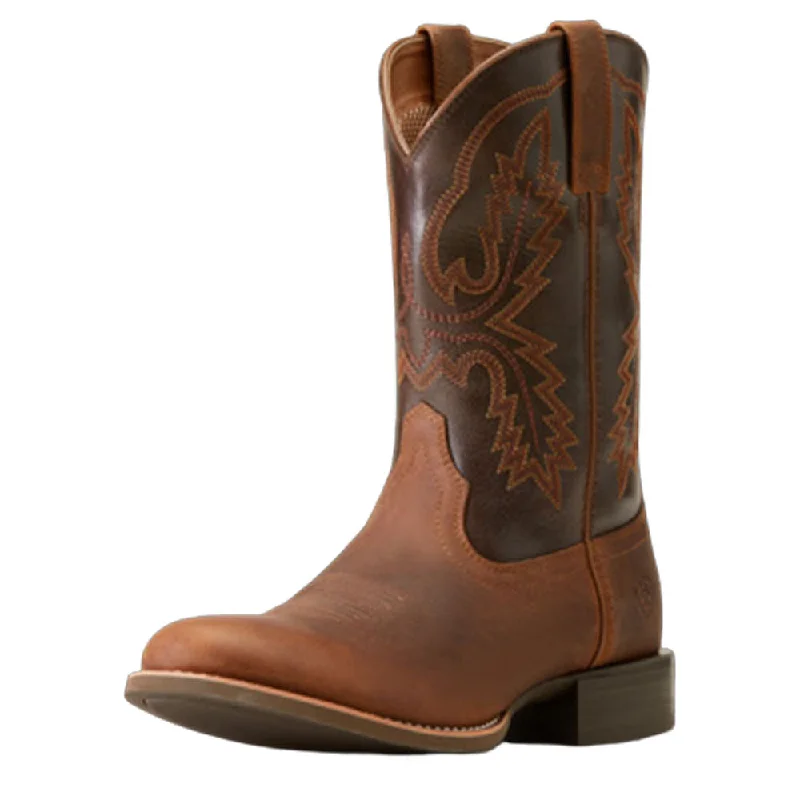 Men's western boots with a rubber sole for traction on various surfaces10046871 Ariat Men's Sport Stratten Western Boot - Sorrel Crunch