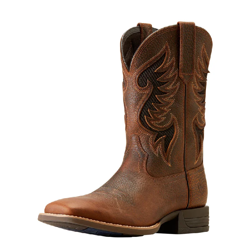 Men's western boots in a rich brown or black leather10051035 Ariat Men's Cowpuncher VentTEK Cowboy Boot - Brown Oiled Rowdy