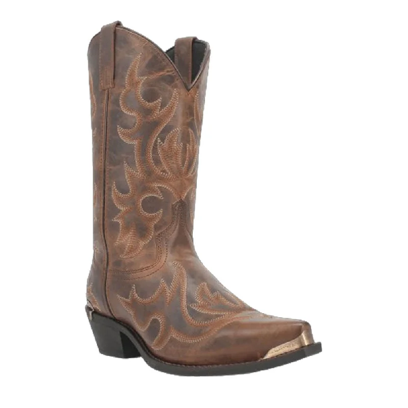 Men's western boots with a leather sole and a heel guard68549 Laredo Men's Jameson Snip Toe Western Boot - Brown