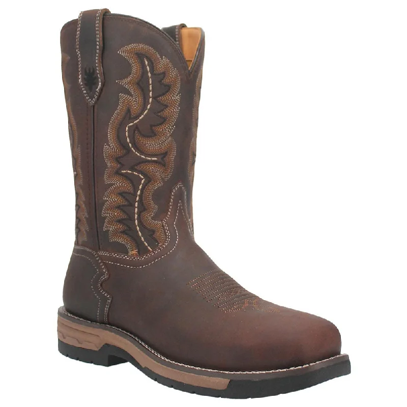 Men's western boots with a high - quality leather upper and a suede lining6921 Laredo Men's Distressed Work Cowboy Boot Steel Toe -  Stringfellow Brown