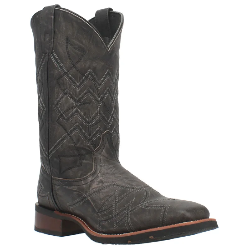 7927 Laredo Men's Charcoal Black Axel Square Toe Western Cowboy Boot