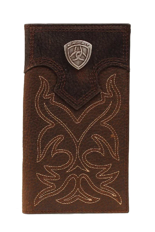 Men's western boots with a scalloped edge and a pull - on strapAriat Boot Stitched Rodeo Wallet