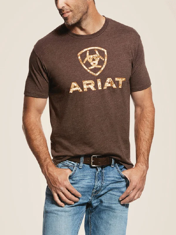 Ariat 10027515 Mens Liberty USA T-Shirt Brown Heather