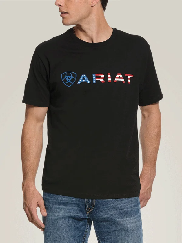 Ariat 10031731 Mens USA Wordmark T-Shirt Black