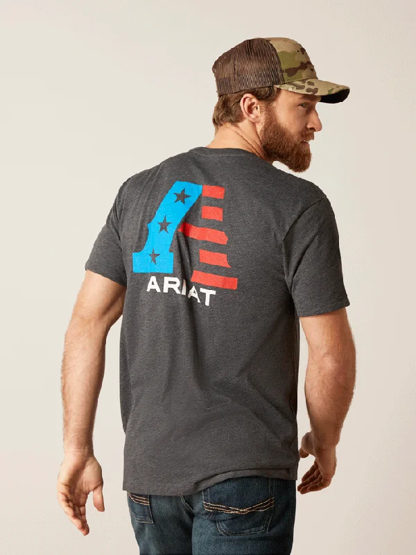 Ariat 10047656 Mens US A Short Sleeve T-Shirt Charcoal Heather