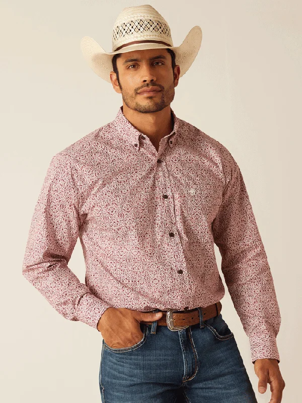 Ariat 10048368 Mens Turner Classic Fit Shirt Syrah Burgundy