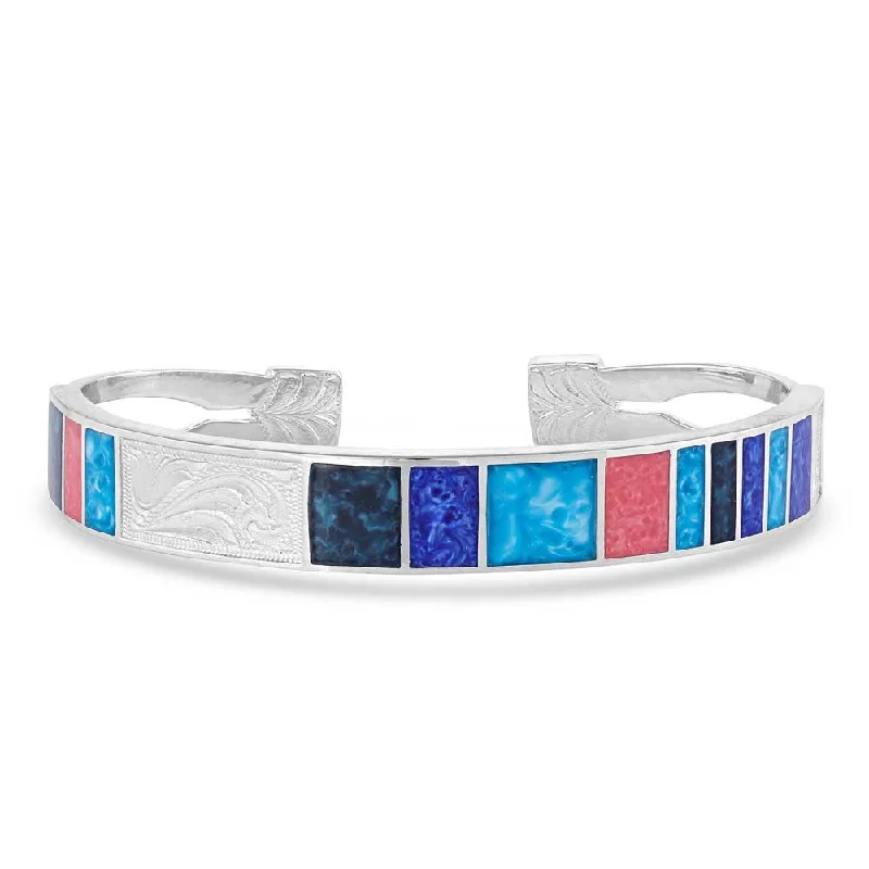 Montana Silversmiths Wrangler Shades Of Blue Mosaic Cuff