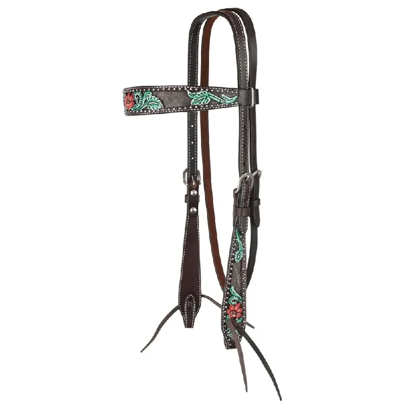 1000-12-SC Circle Y Cactus Flower Brow Band Headstall