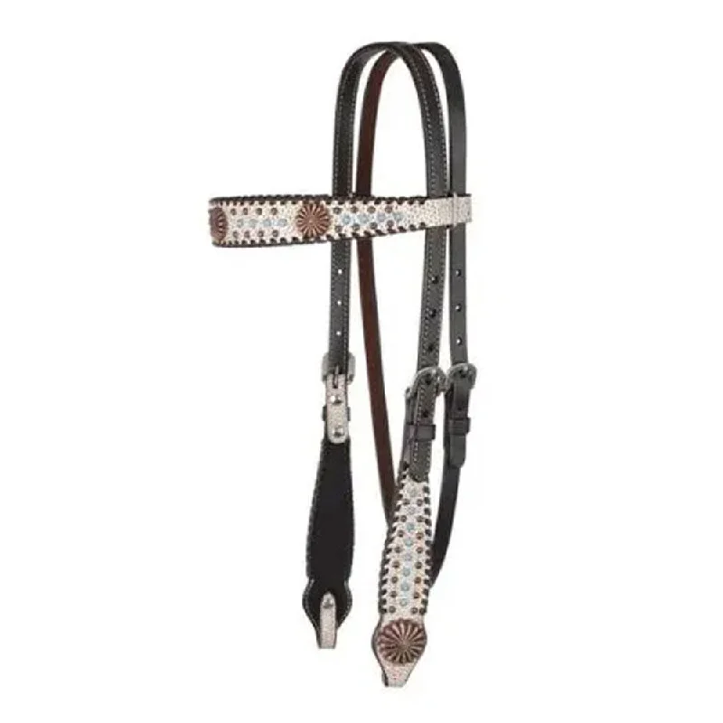 1003-12-SC Circle Y Dakota Pinwheel Browband Headstall Horse Size