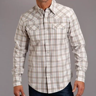 Stetson Men's Vintage Dobby Plaid Western Snap Shirt