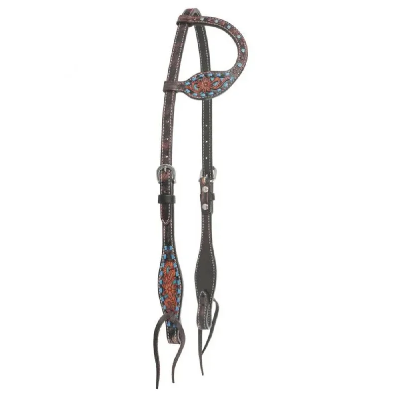 1006-17-SC Circle Y One Ear Headstall - Bronco Texas Flower