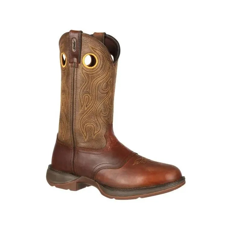 Men's western boots with a traditional western boot silhouette and a polished shineRebel By Durango Brown Saddle Western Boot DB5468