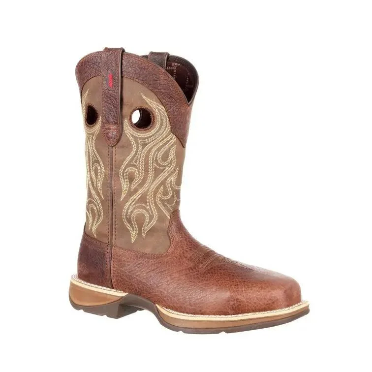 Men's western boots in a rich brown or black leatherDURANGO REBEL COMPOSITE TOE WATERPROOF WESTERN BOOT DDB0122