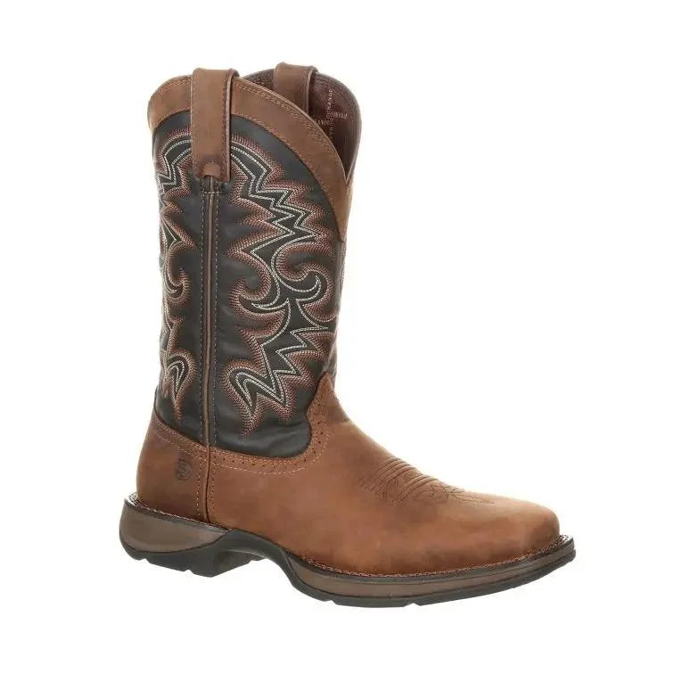 Vintage - style men's western boots with a square toe and spur ledgeRebel By Durango Pull-On  Western Boot DDB0135