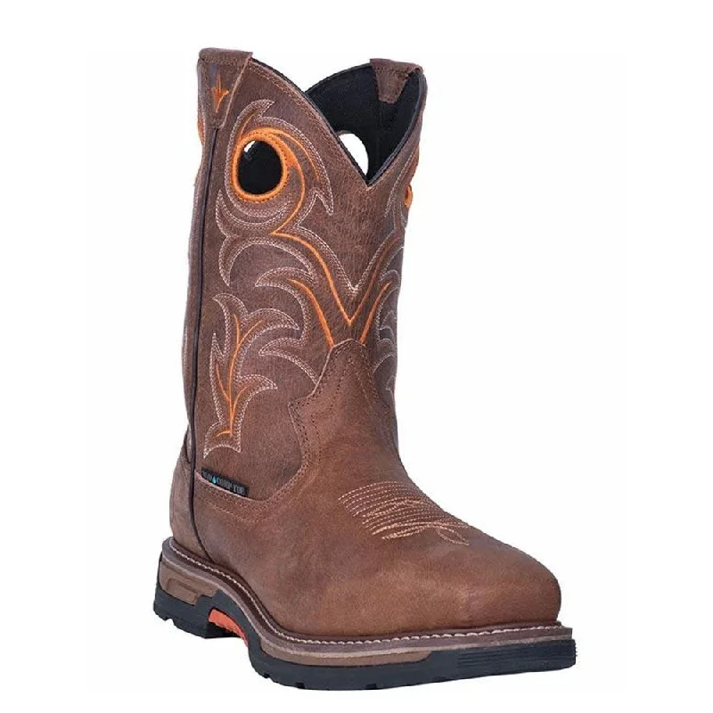 Alligator - embossed men's western boots for a bold statementDP56414 Dan Post Men's Storms Eye Waterproof Square Toe Boot Brown