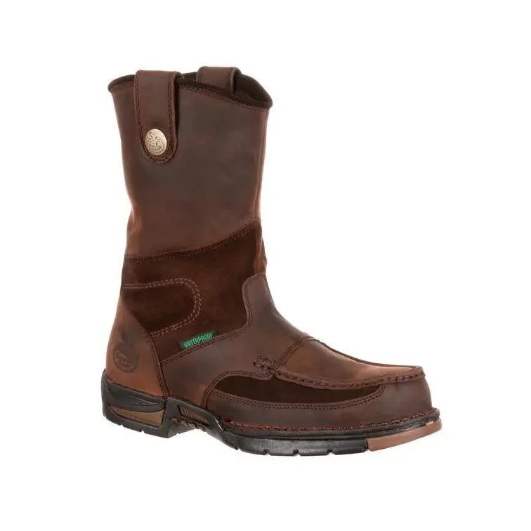 Men's western boots with a concho - studded strap and a pointed toeGEORGIA MENS WATERPROOF WELLINGTON WORK BOOT G4403