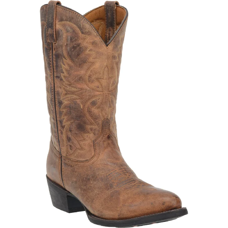 Men's western boots with a suede shaft and a leather soleLaredo Men's Birchwood Tan Leather Boot 68452