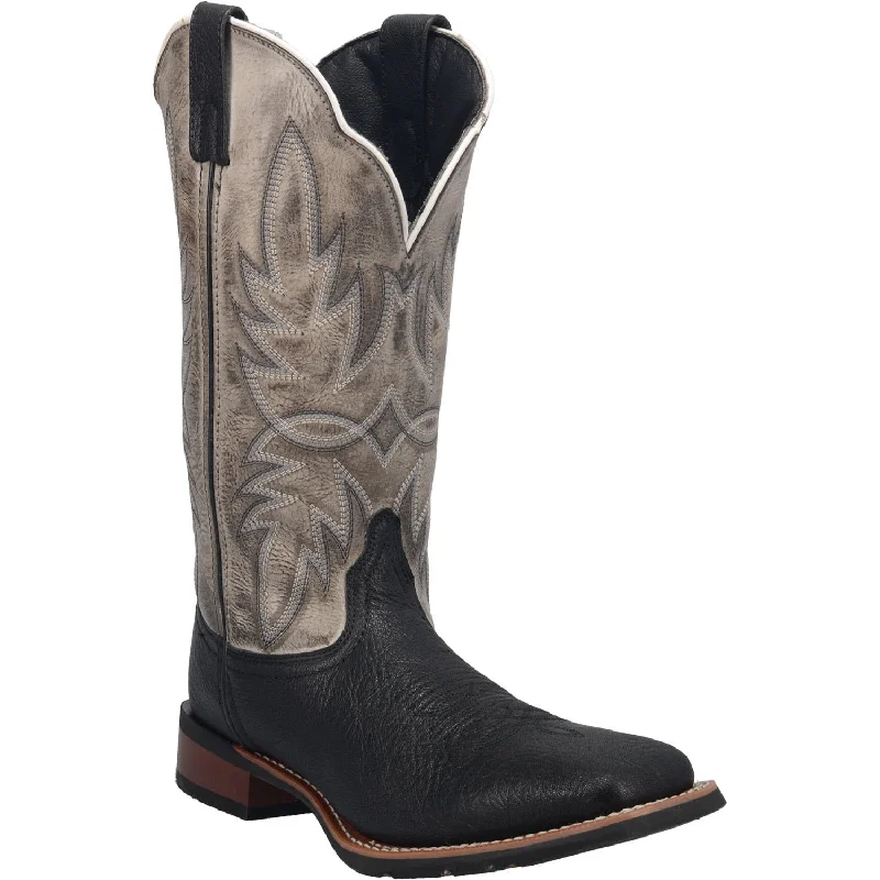 Men's western boots with a suede shaft and a leather soleLaredo Men's Isaac Black Leather Boot 7910