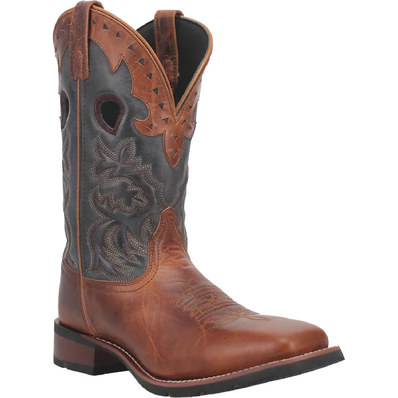 Men's western boots with a concho - studded strap and a pointed toeLaredo Men's Ross Tan Leather Boot 7948