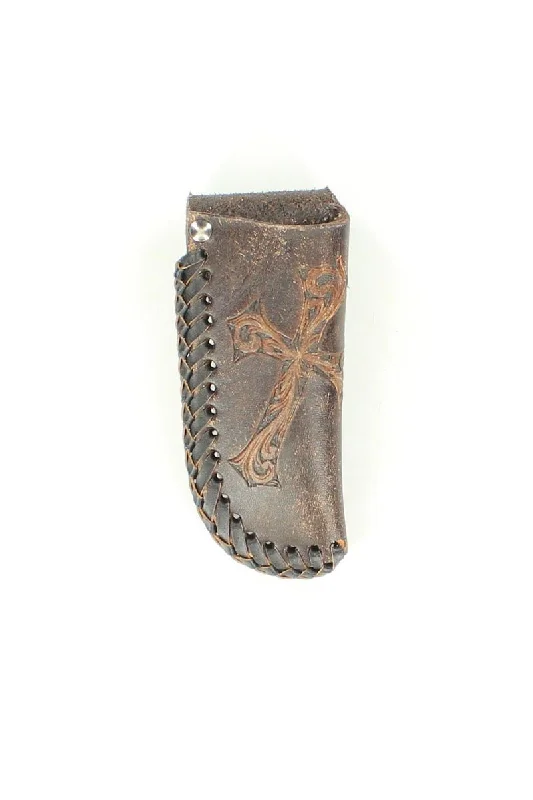 Leather Tooled Cross Nocona Knife Sheath