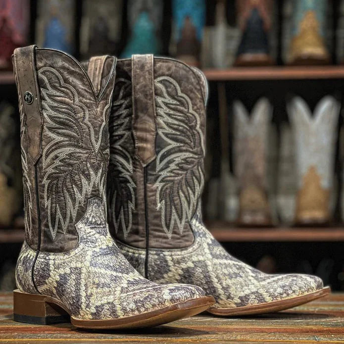 MEN'S TANNER MARK RATTLE SNAKE PRINT BOOTS