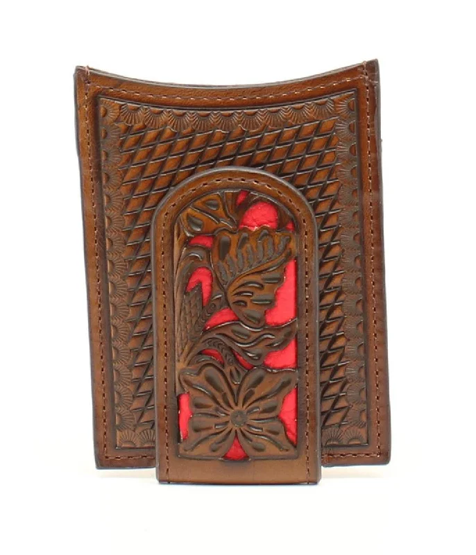 Nocona Money Clip Floral Overlay Wallet