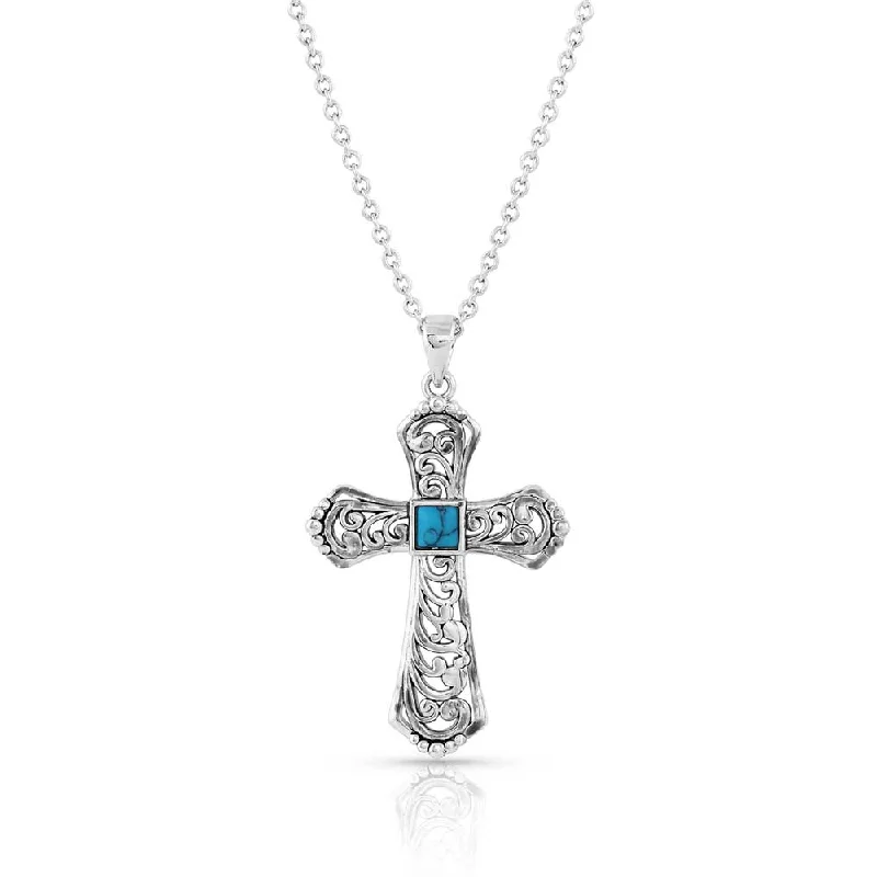 Montana Silversmith Cathedral Curves Silver Cross Necklace