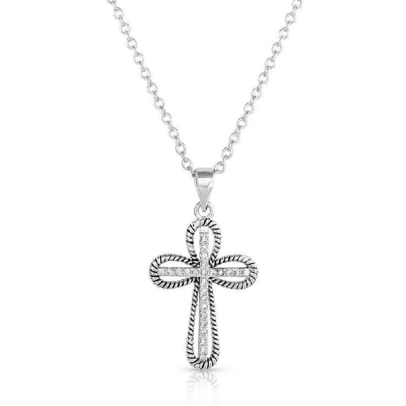 Montana Silversmiths Expressive Faith Crystal Cross Necklace