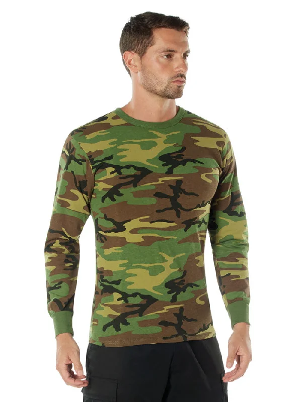 Rothco 6778 Mens Long Sleeve T-Shirt Woodland Camo