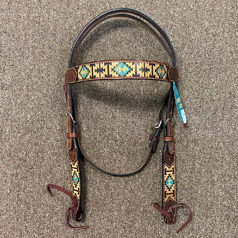 Turquoise Cross Aztec 5/8 Headstall  45007-01-00